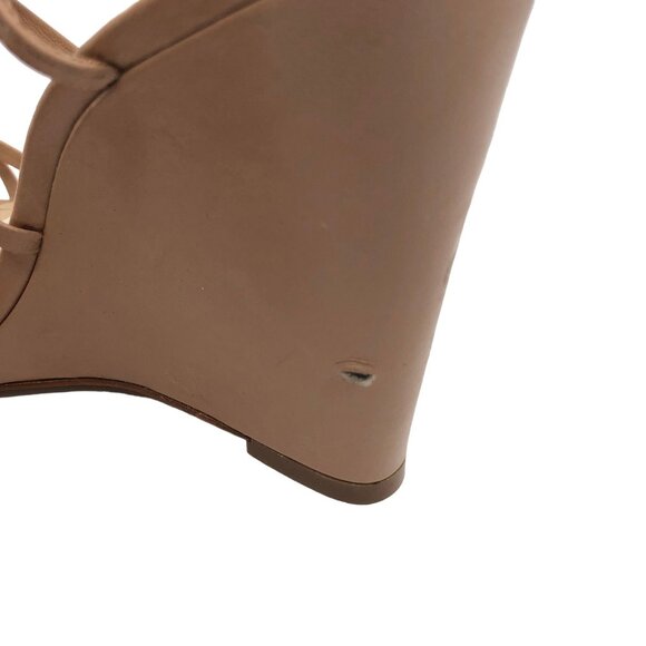 Schutz Womens Deonne Beige Leather Strappy Wedge Heel Sandals Size 10.5B - Picture 7 of 10